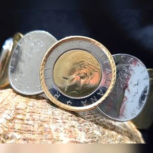 Gold and Silver Coin Bracelet